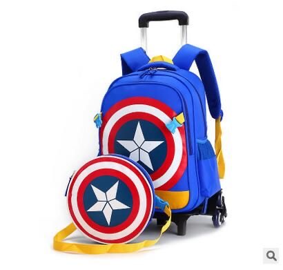 en mochilas escolares encontramos esta de capitan america